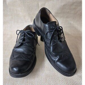 GH Bass Co. Mens Black Tie Up Wing Tip Shoes Flex Step Size 8M Leather Formal
